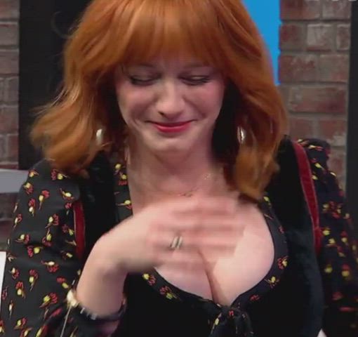 Christina Hendricks Flauting Her Huge Tits