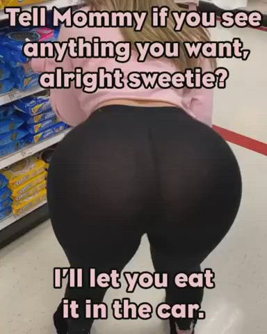 ass eating caption funny porn leggings milf mom son gif