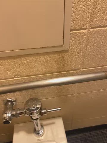 amateur bathroom big dick cock pov pee peeing public teen gif
