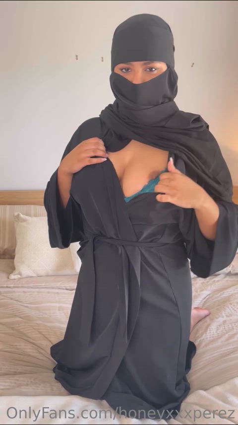 big tits hijab interracial gif