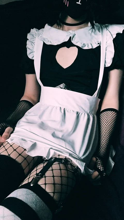 chastity femboy maid gif