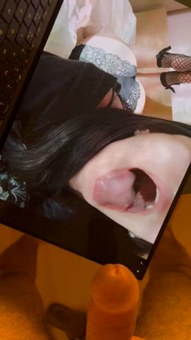 blowjob long tongue tongue fetish r/tributeme gif