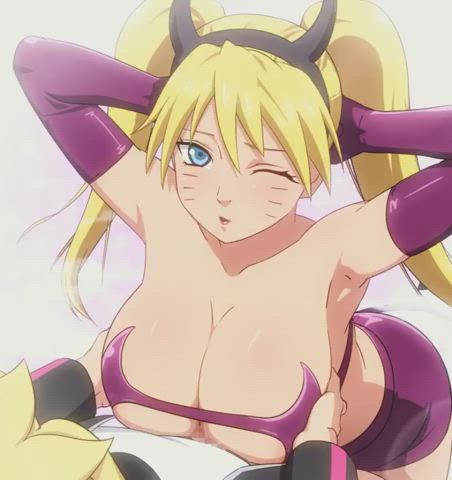 anime boobs hentai gif
