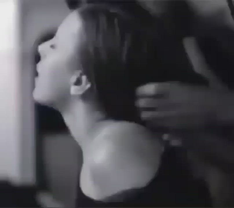 Brunette Couple Kiss gif