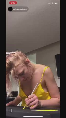 accidental nipple nipple piercing nipslip tiktok tits gif