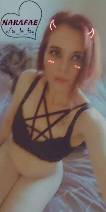 Alt Goth Lingerie Pale Panties Selfie Shaved Pussy Small Tits gif