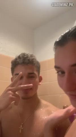 Bathroom College Shower Teen Tits gif