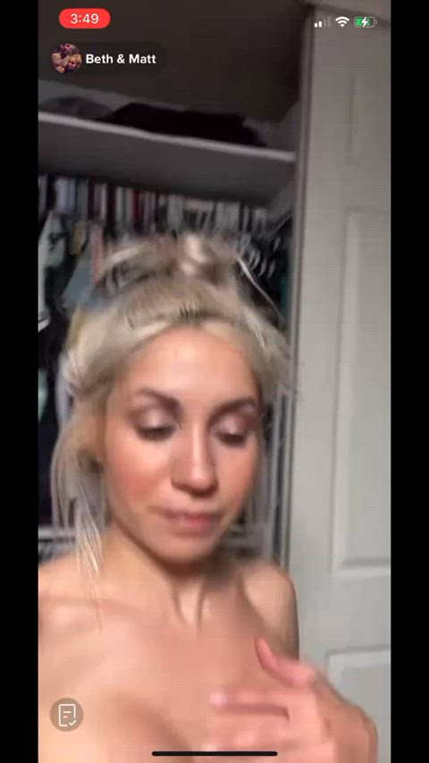 accidental big tits boobs nipple nipple piercing nipslip tiktok tits gif