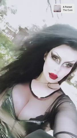 alt cleavage goth huge tits gif