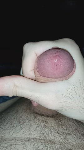 cock grabbing precum gif