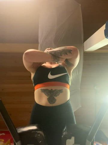 Don’t mind me, just warming up in the gym [f]