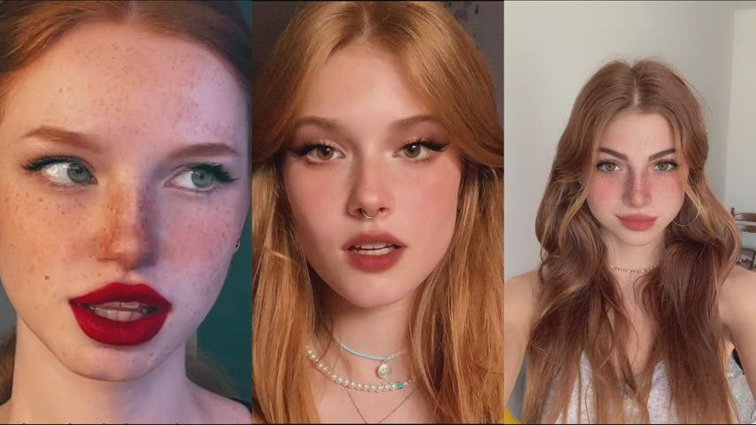 BBC Freckles Interracial Lipstick Redhead Split Screen Porn gif
