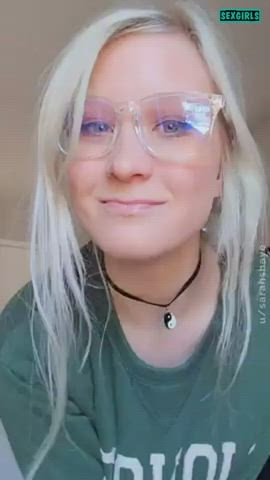 amateur big tits blonde boobs glasses natural tits gif