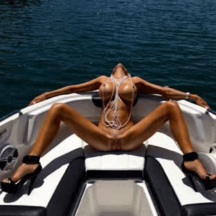 Big Tits Boat Nude gif