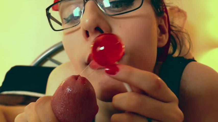 blowjob feet glasses pov precum gif