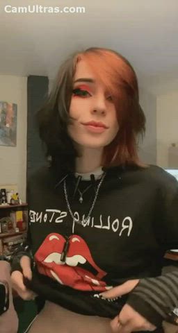 cute emo flashing nipple play nipples small tits teen gif