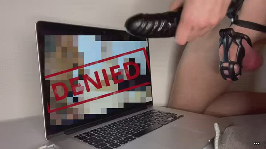 beta censored chastity cuckold dildo humiliation jerk off watching gif