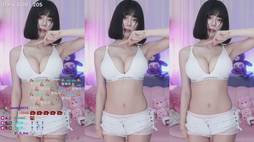 asian babe big tits bouncing tits cute dancing korean model gif