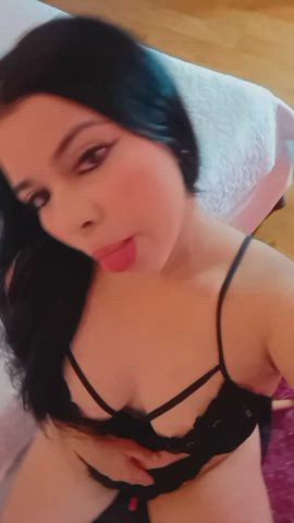 cute dancing eye contact latina model seduction sensual tits webcam gif
