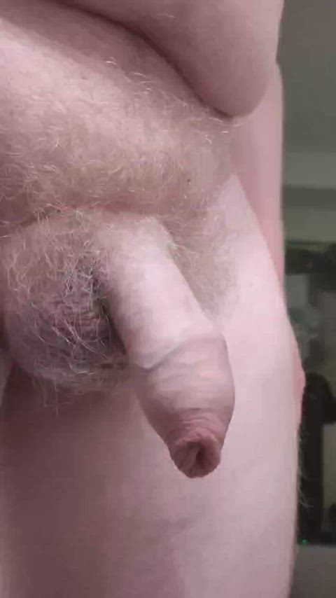 I love playing with my flaccid, uncut cock