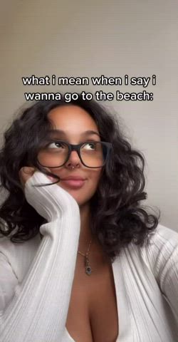Beach Big Tits Blowjob Public TikTok gif
