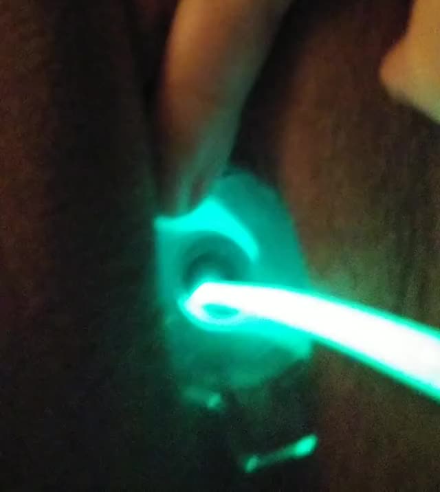 playing with the glow stick in my cervix