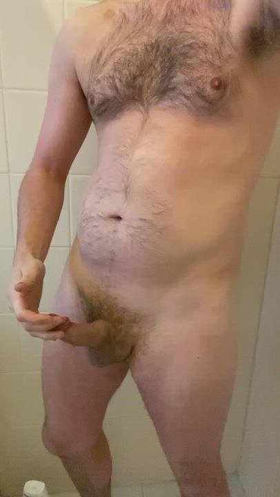 Pushing a piss out through a semi-hard cock feels so fucking good