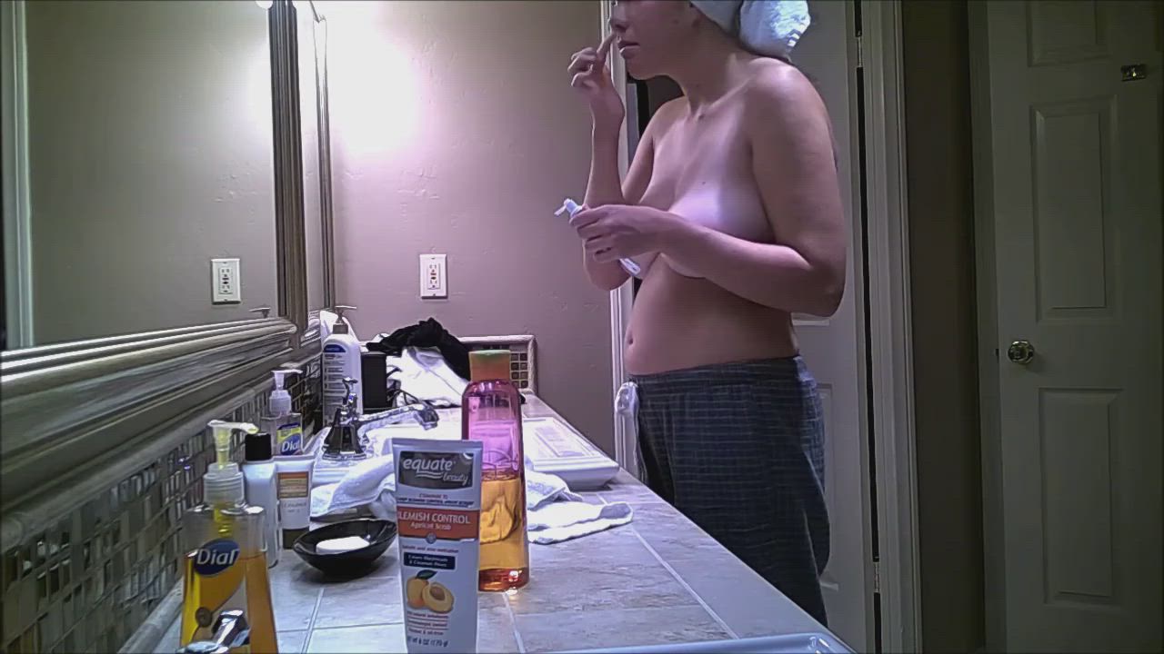 Bathroom Hidden Cam Voyeur gif