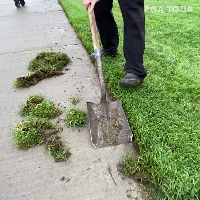 Edging the cart path before a PGA tournament