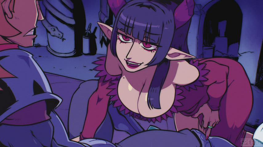 Animation Anime Big Tits Bouncing Tits High Heels Monster Girl Rule34 gif