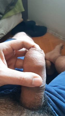 foreskin masturbating uncut gif