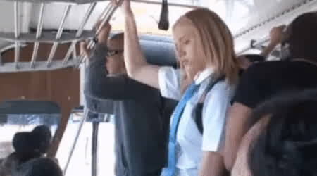 bus fingering public gif