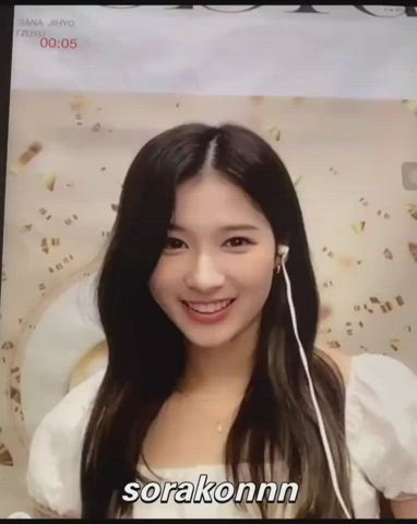 TWICE SANA (Imagine she strokes my cock aggressively with she make a cute face and
