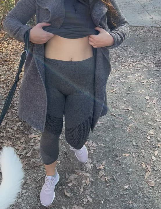 Flashing on the trail while walking my dog