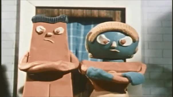 Angry plasticine people