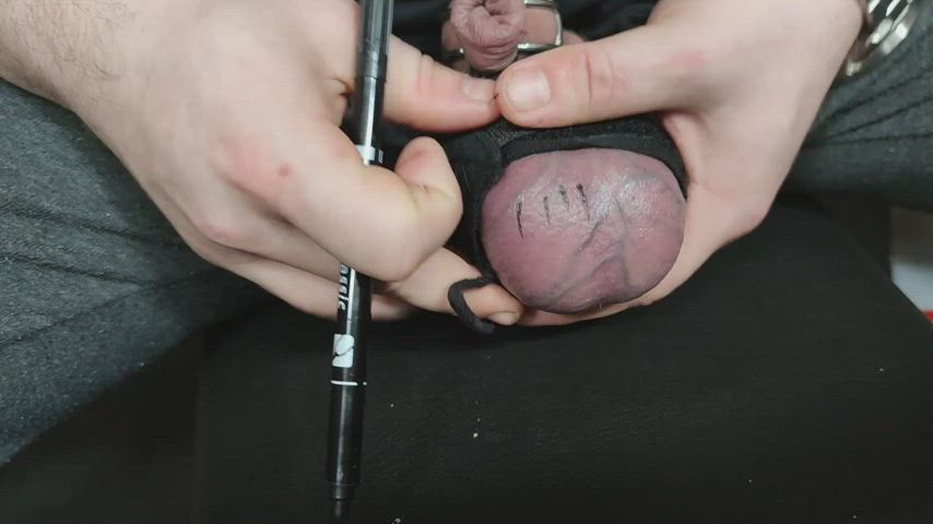 Ballbusting CBT Chastity Virgin gif