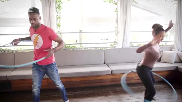 NFL WR Dontrelle Inman FACES OFF Against Britt Johnson In EPIC Hula Hoop Challenge!