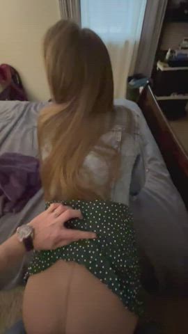 bending over hair milf pantyhose wife wifey gif