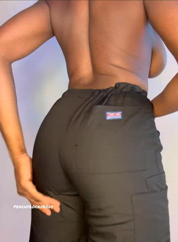 ass babe bending over big ass booty ebony nurse pov gif