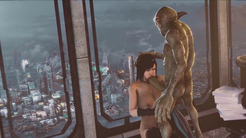 animation asian big dick big tits fantasia fantasy hentai japanese monster orc gif