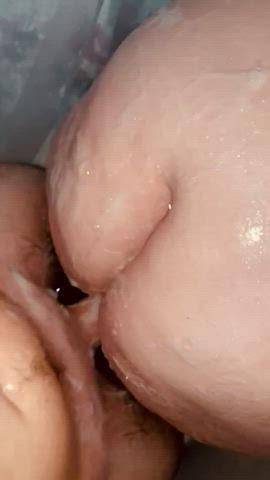 ass bbw bubble butt shower soapy thick gif