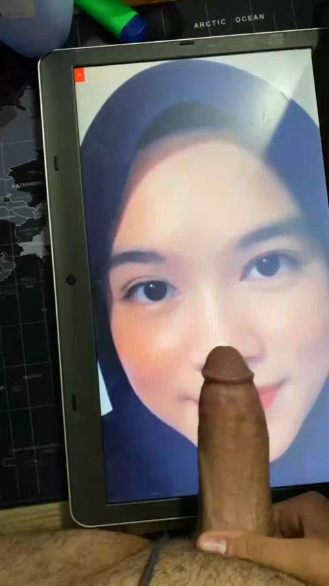 asian cockslap cute fat cock malaysian muslim petite pretty tribute gif