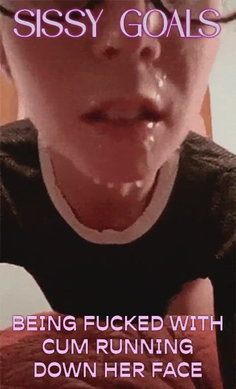 caption cum facial facial expression sissy sissy slut cumslut doggy style sissycaption