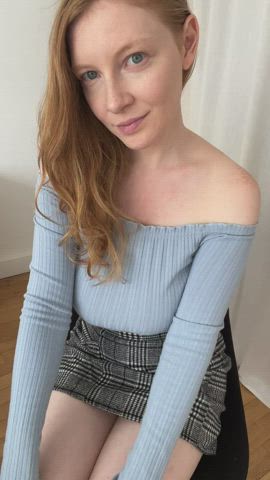 amateur big tits blue eyes busty natural natural tits redhead skirt topless bigger-than-you-thought