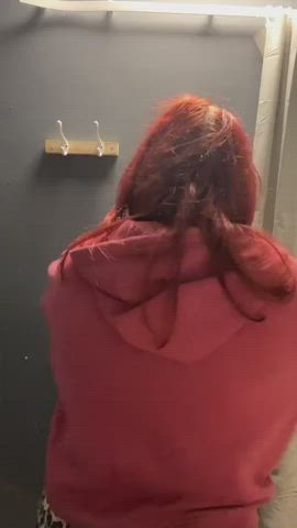 changing room cute dressing dressing room glasses pale redhead uk undressing gif