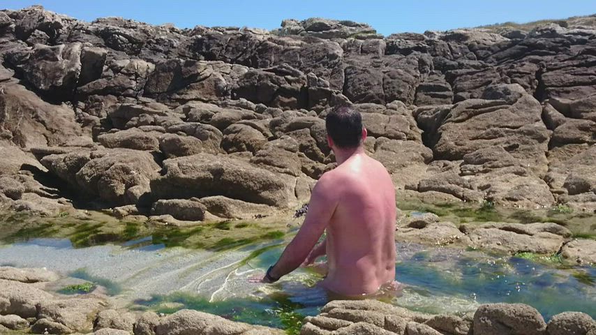 beach exhibitionism nude nudist nudity outdoor underwater gif