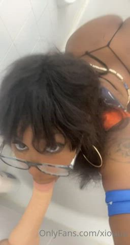 Blowjob Cosplay Dildo Ebony Thick gif