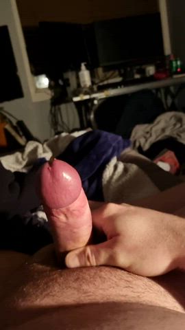 cock cum cumshot masturbating pierced piercing gif
