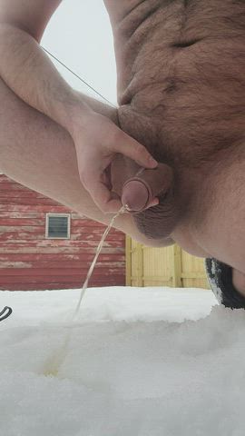 Peeing in the snow