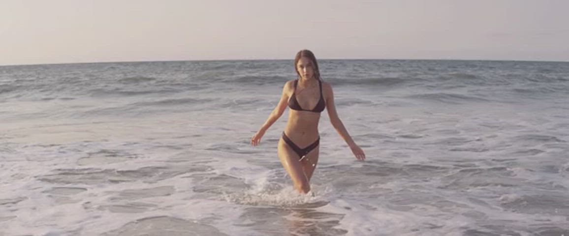 bikini cleavage model gif